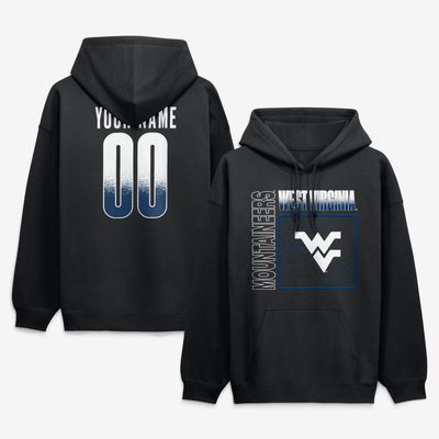West Virginia Mountaineers Big & Tall Home Court Pop Personalized Any Name & Number Hoodie - Black