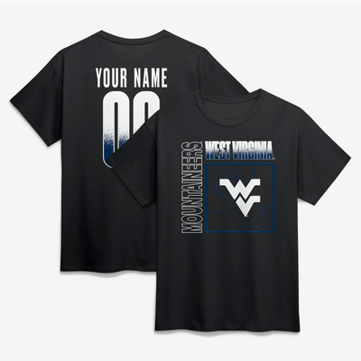 West Virginia Mountaineers Big & Tall Home Court Pop Personalized Any Name & Number T-Shirt - Black