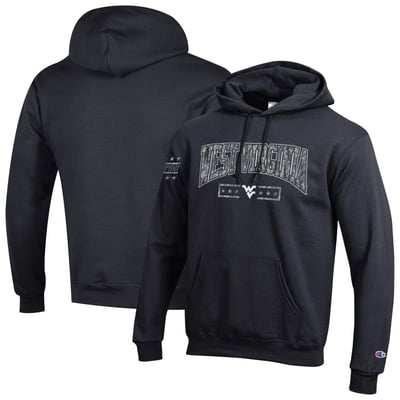 West Virginia Mountaineers Champion Operation Hat Trick Camo Script Powerblend Fleece Hoodie - Black