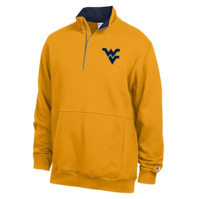  West Virginia Mountaineers Champion Fleece Quarter-Zip Pullover - Gold