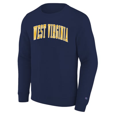  West Virginia Mountaineers Champion Arch Applique Big & Tall Sweatshirt - Navy