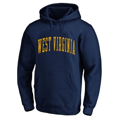  West Virginia Mountaineers Champion Arch Over Tackle Twill Big & Tall Hoodie - Navy
