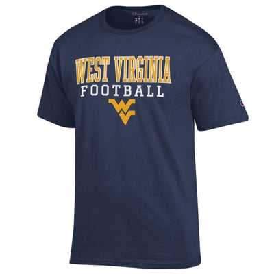 West Virginia Mountaineers Champion Football Stack T-Shirt - Navy