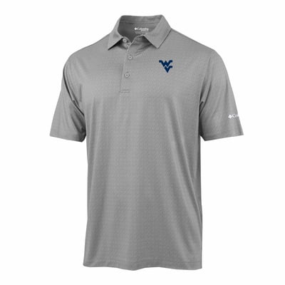  West Virginia Mountaineers Columbia Pacer Polo - Gray