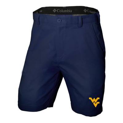  West Virginia Mountaineers Columbia Omni-Wick Lie Angle Shorts - Navy