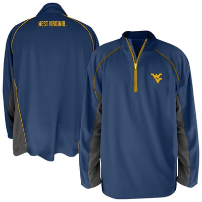 West Virginia Mountaineers Fanatics Big & Tall Quarter-Zip Raglan Jacket - Navy