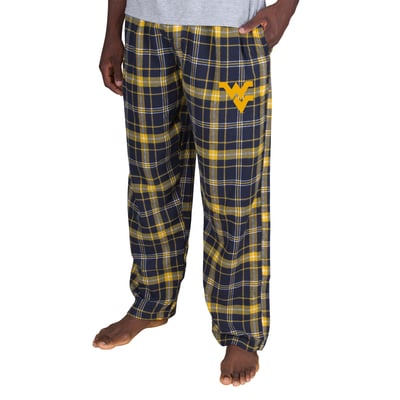 West Virginia Mountaineers Fanatics Big & Tall Ultimate Plaid Flannel Pajama Pants - Navy/Gold