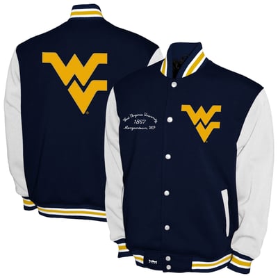 West Virginia Mountaineers Franchise Club Fleece Varsity Full-Snap Jacket - Navy