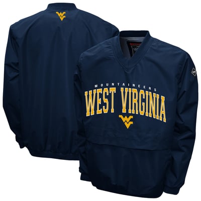 West Virginia Mountaineers Franchise Club Windshell V-Neck Jacket - Navy