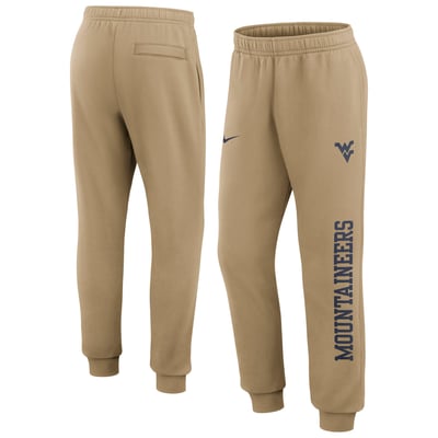  West Virginia Mountaineers Nike Primetime Club Fleece Joggers - Beige