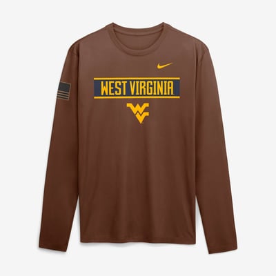 West Virginia Mountaineers Nike 2026 Military Appreciation Dri-FIT Long Sleeve T-Shirt - Brown