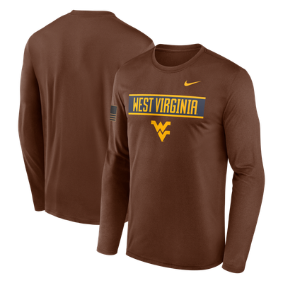 West Virginia Mountaineers Nike 2026 Military Appreciation Dri-FIT Long Sleeve T-Shirt - Brown