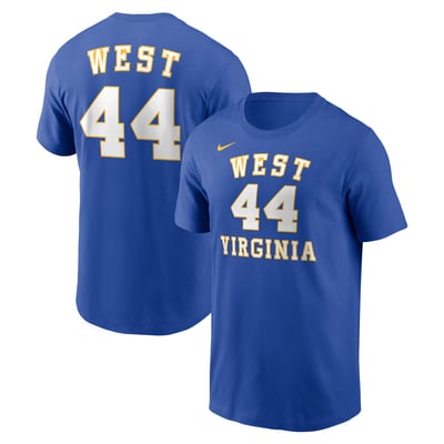 Jerry West West Virginia Mountaineers Nike Name & Number T-Shirt - Royal