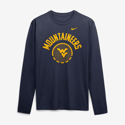 West Virginia Mountaineers Nike 2026 Courtside Basketball Shootaround Legend Dri-FIT Long Sleeve T-Shirt - Navy