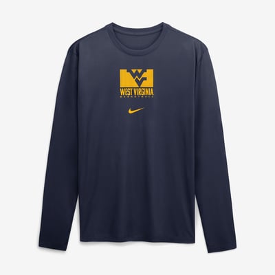  West Virginia Mountaineers Nike Courtside Legend Dri-FIT Long Sleeve T-Shirt - Navy