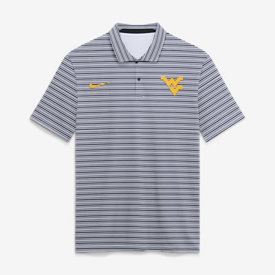  West Virginia Mountaineers Nike Primetime Vapor Striped Dri-FIT Polo - Navy