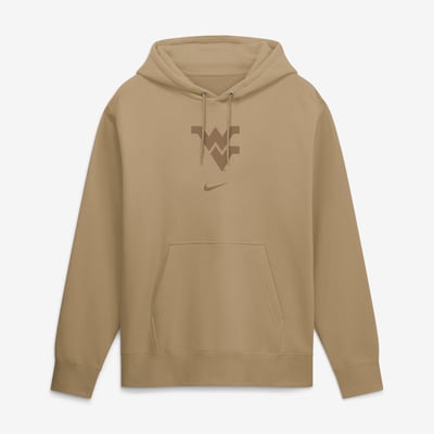  West Virginia Mountaineers Nike Washed Club Fleece Pullover Hoodie - Tan