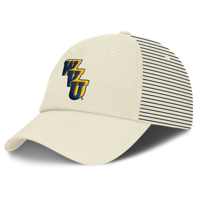 West Virginia Mountaineers Nike Vault Logo Striped Club Dri-FIT Adjustable Hat - White