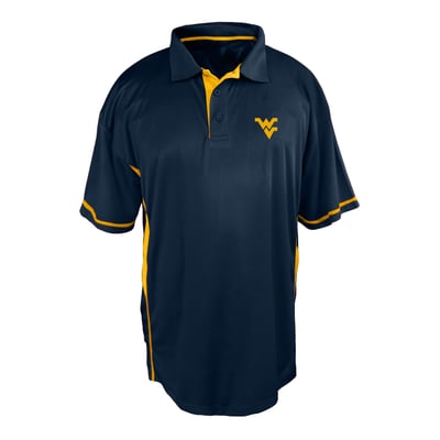 West Virginia Mountaineers Profile Big & Tall Color Block Panel Polo Men's - Navy