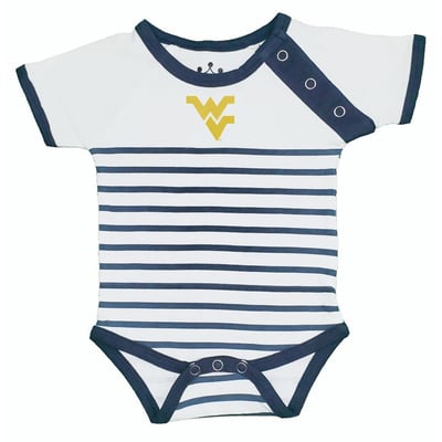 West Virginia Mountaineers Little King Newborn & Infant Shoulder Snap Bodysuit - Navy/White