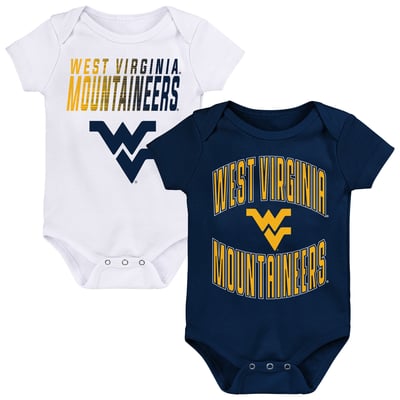  West Virginia Mountaineers Outerstuff Newborn Snuggle Blitz Two-Piece Bodysuit Set - Navy