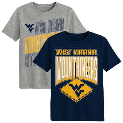 West Virginia Mountaineers Outerstuff Preschool Trench Kings 2-Pack T-Shirt Set - Navy/Gray