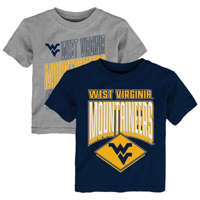West Virginia Mountaineers Outerstuff Toddler Trench Kings 2-Pack T-Shirt Set - Navy/Gray