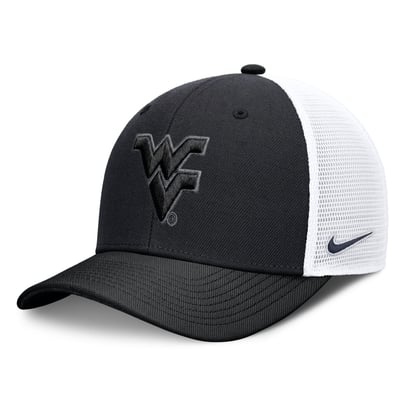  West Virginia Mountaineers Nike Unisex Tonal Dri-FIT Rise Trucker Adjustable Hat - Black