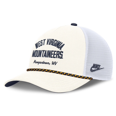 West Virginia Mountaineers Nike Unisex Mascot Rope Trucker Adjustable Hat - White