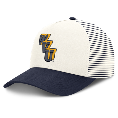  West Virginia Mountaineers Nike Unisex Vault Striped A-Frame Rise Adjustable Hat - White/Navy