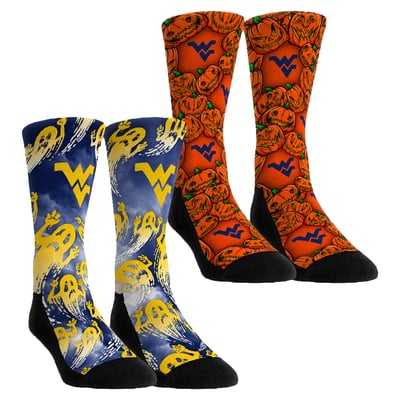 West Virginia Mountaineers Rock Em Socks Unisex Halloween Crew Socks 2-Pack Set