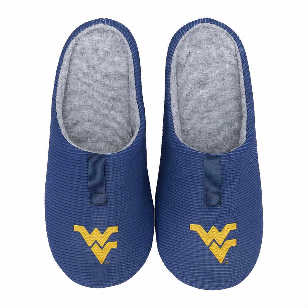 West Virginia Mountaineers ZooZatz Unisex Ribbed Slide Slippers