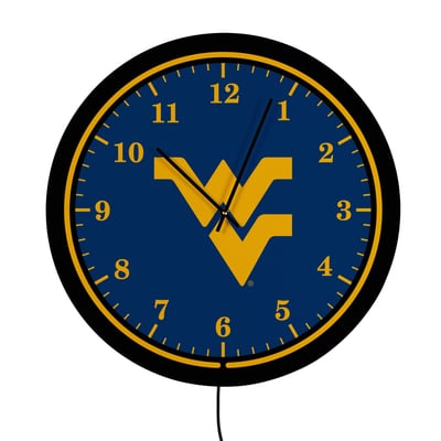 West Virginia Mountaineers 18" Lighted Round LED Wall Clock