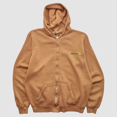 West Virginia Mountaineers 90s Hooded Full Zip Sweatshirt - Clay - XS by Fanatics Real Vintage