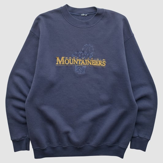 West Virginia Mountaineers 90s Pullover Sweatshirt - Navy - S by Fanatics Real Vintage