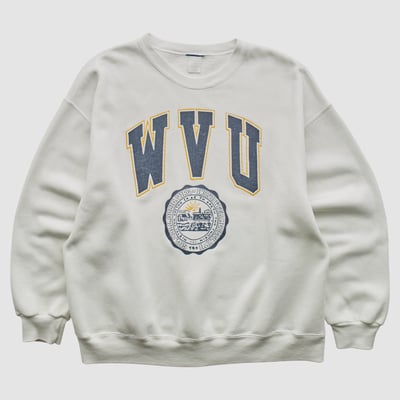 West Virginia Mountaineers 90s Pullover Sweatshirt - White - M by Fanatics Real Vintage