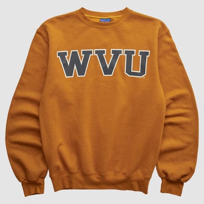 West Virginia Mountaineers Champion 2000s Pullover Sweatshirt - Clay - XXS by Fanatics Real Vintage