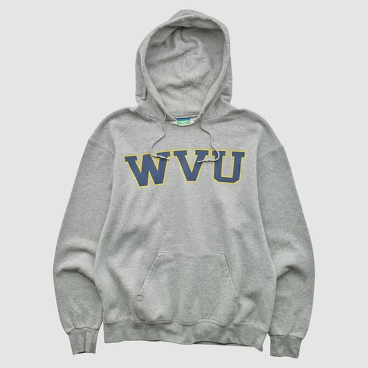 West Virginia Mountaineers Champion 2010s Hooded Pullover Sweatshirt - Heather Gray - M by Fanatics Real Vintage