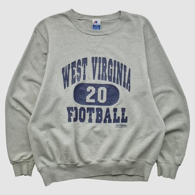 West Virginia Mountaineers Champion 90s Pullover Sweatshirt - Heather Gray - S by Fanatics Real Vintage