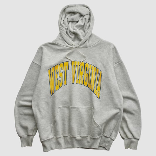 West Virginia Mountaineers Dodger 90s Hooded Pullover Sweatshirt - Heather Gray - XL by Fanatics Real Vintage