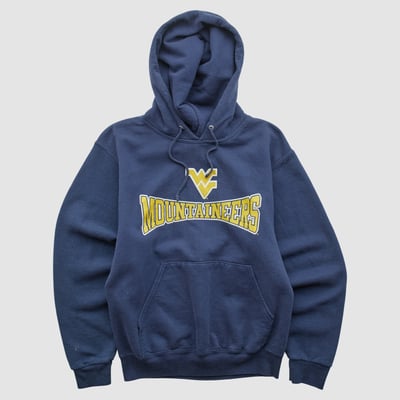 West Virginia Mountaineers Jerzees 2000s Hooded Pullover Sweatshirt - Navy - XXS by Fanatics Real Vintage