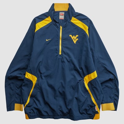 West Virginia Mountaineers Nike 2000s 1/2 Zip Jacket - Navy - M by Fanatics Real Vintage