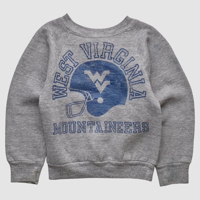 West Virginia Mountaineers Russell 70s Pullover Sweatshirt - Heather Gray - Yth XS by Fanatics Real Vintage