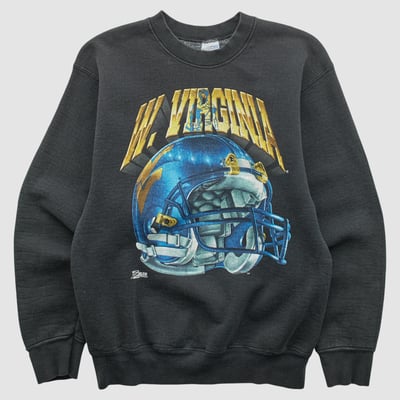 West Virginia Mountaineers Salem Sportswear 90s Pullover Sweatshirt - Black - S by Fanatics Real Vintage