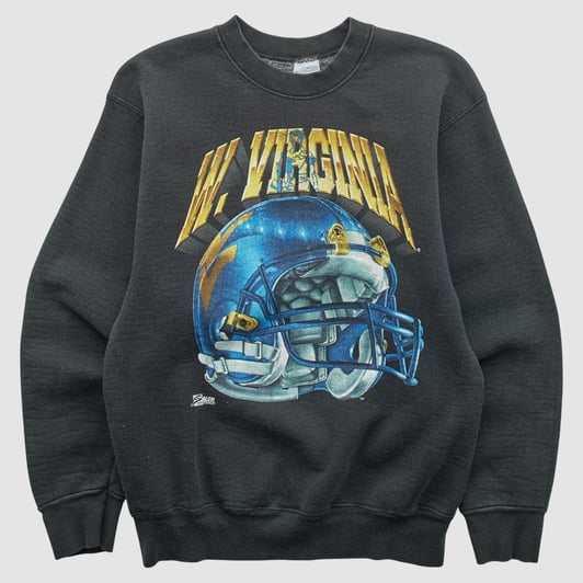 West Virginia Mountaineers Salem Sportswear 90s Pullover Sweatshirt - Black - S by Fanatics Real Vintage