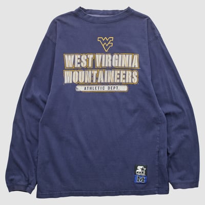 West Virginia Mountaineers Starter 2000s Long Sleeve T-shirt - Navy - S by Fanatics Real Vintage