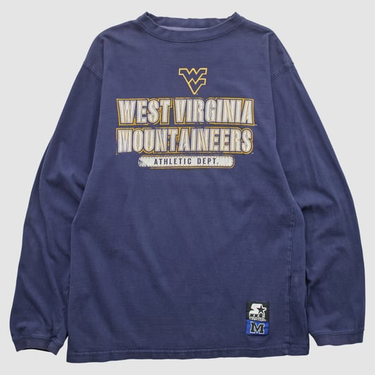 West Virginia Mountaineers Starter 2000s Long Sleeve T-shirt - Navy - S by Fanatics Real Vintage