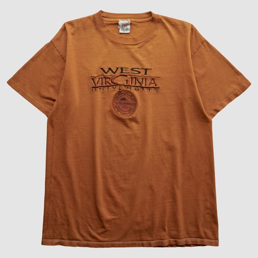West Virginia Mountaineers Top Threads 90s T-shirt - Orange - M by Fanatics Real Vintage