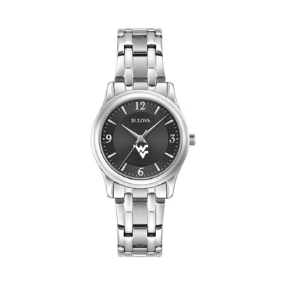West Virginia Mountaineers Bulova Women's Corporate Collection Stainless Steel Watch - Black