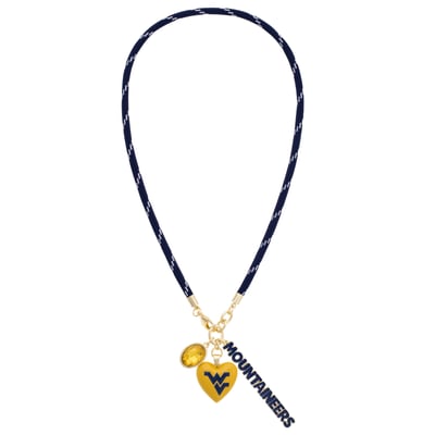 West Virginia Mountaineers CANVAS Style Women's Heart Paracord Necklace